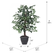 Vickerman 4' Artificial Variegated Ficus Bush. Gray Round Plastic Container.