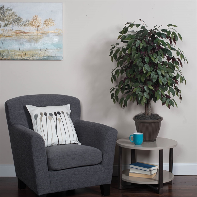 Vickerman 4' Artificial Capensia Bush. Gray Square Plastic Container