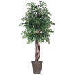 Vickerman 6' Artificial Ming Aralia Executive Tree. Brown Round Container