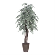 Vickerman 6' Artificial Variegated Smilax Executive Tree. Brown Round Container