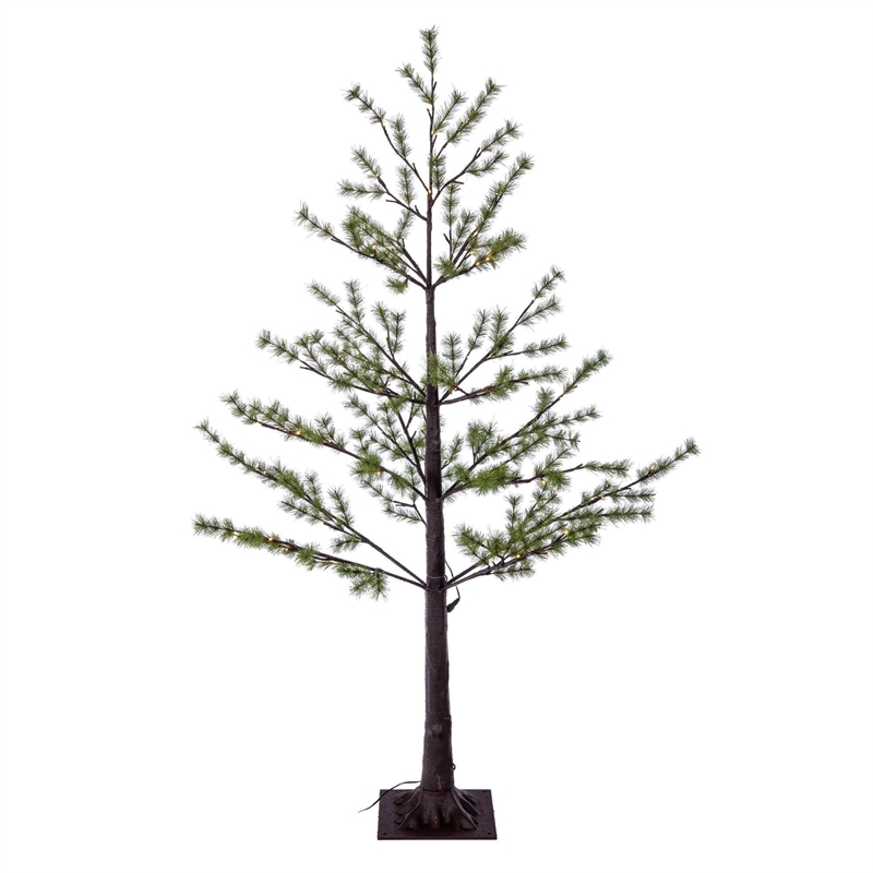 Vickerman 5' Green Mini Pine Twig Tree. Warm White 3mm Wide Angle LED lights.