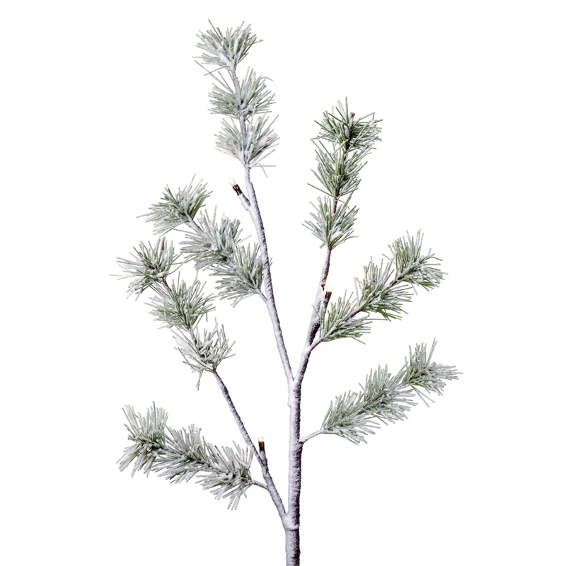 Vickerman 3' Green Frosted Mini Pine Twig Tree. Warm White LED lights