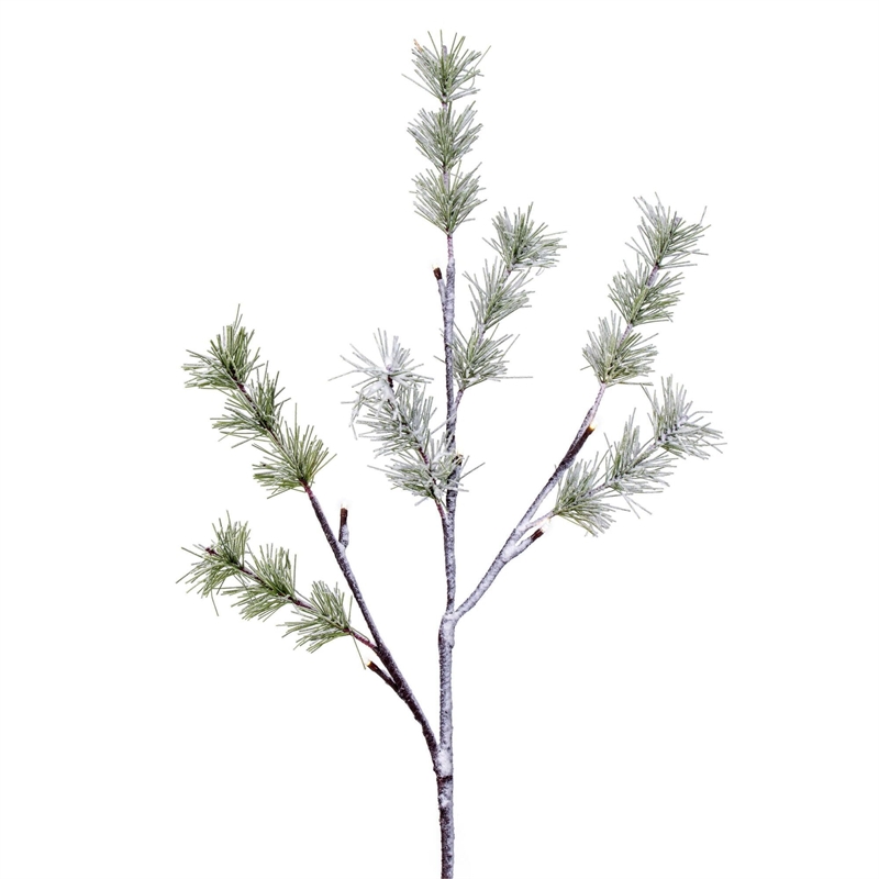Vickerman 4' Green Frosted Mini Pine Twig Tree. Warm White LED lights