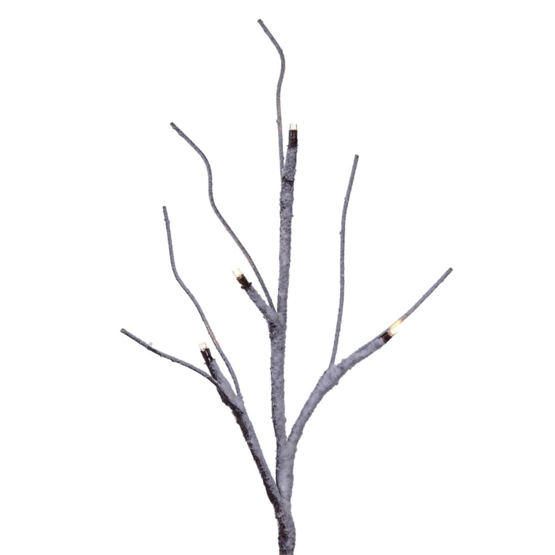 Vickerman 2' Brown Frosted Twig Tree. Battery Operated Warm White LED lights