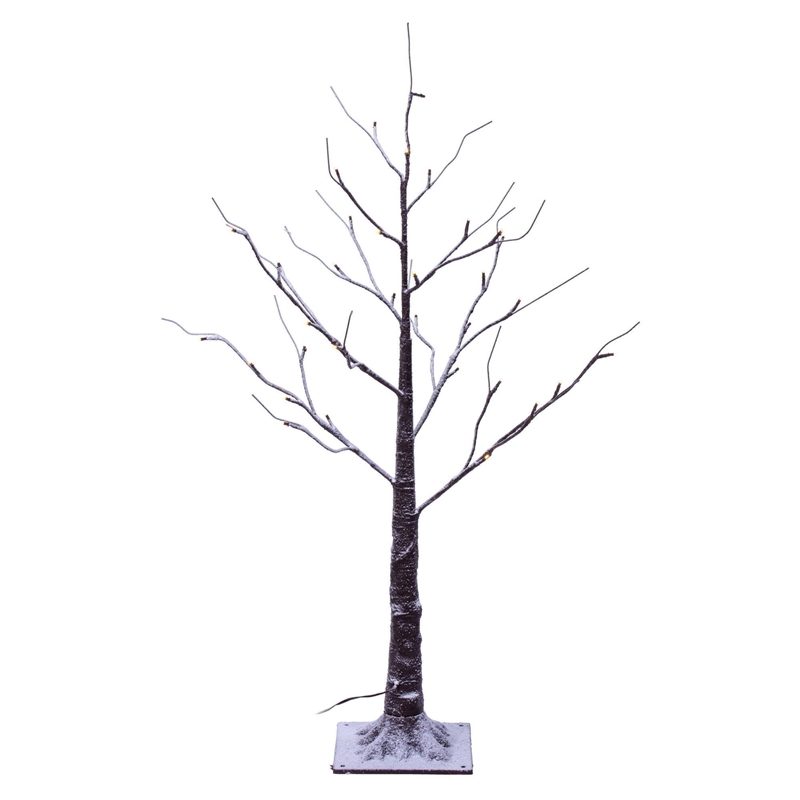 Vickerman 3' Brown Frosted Twig Tree. Warm White 3mm Wide Angle LED lights