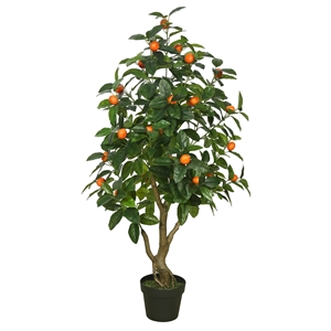 Vickerman 48&quot Artificial Green and Orange Real Touch Orange Tree.