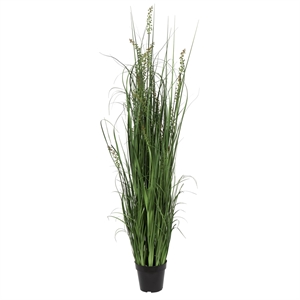 Vickerman 60&quot PVC Artificial Potted Green Sheep's Grass and Plastic Grass