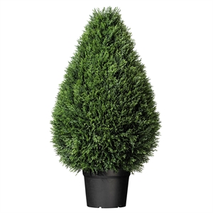 Vickerman 36&quot Cedar Teardrop Shaped In Pot UV