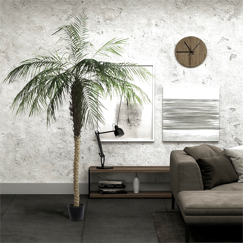 Vickerman 8' Artificial Green Potted Phoenix Palm Tree.
