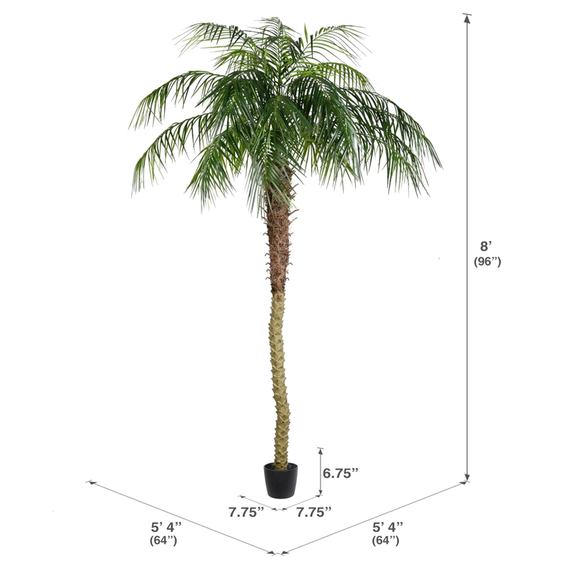 Vickerman 8' Artificial Green Potted Phoenix Palm Tree.