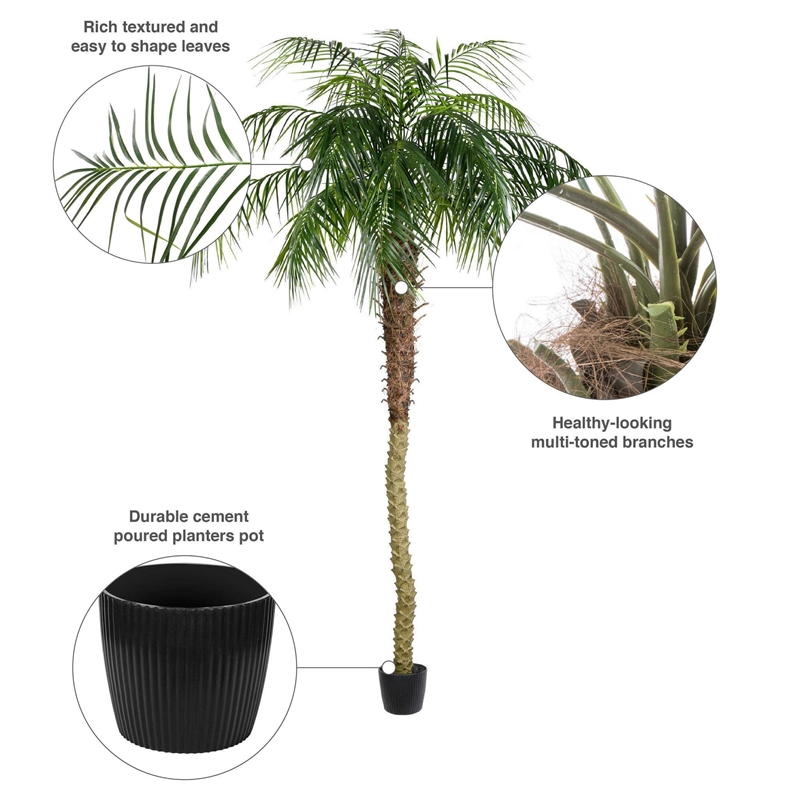 Vickerman 8' Artificial Green Potted Phoenix Palm Tree.
