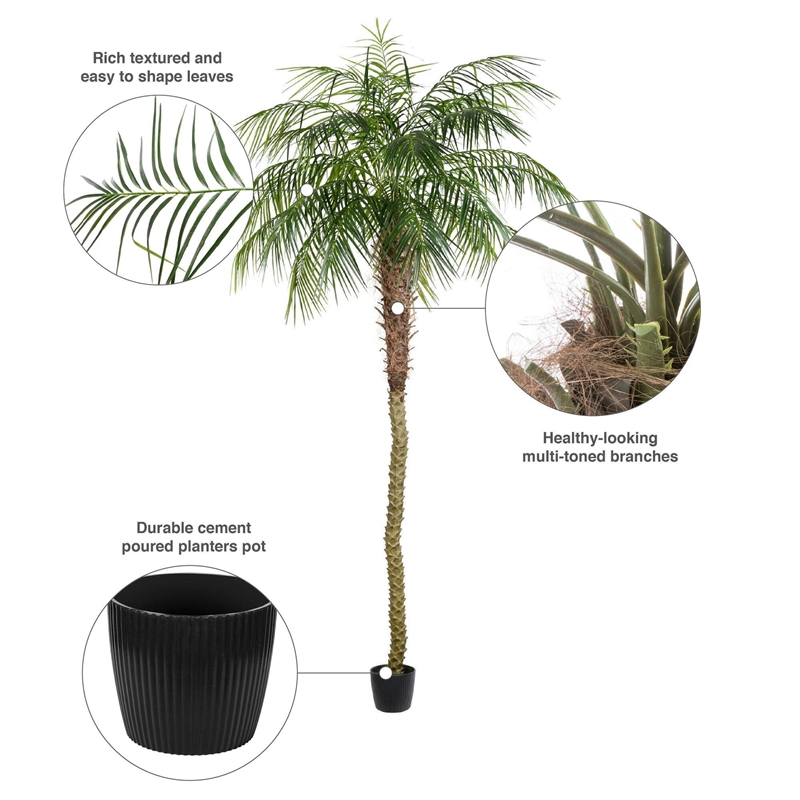 Vickerman 9' Artificial Green Potted Phoenix Palm Tree.