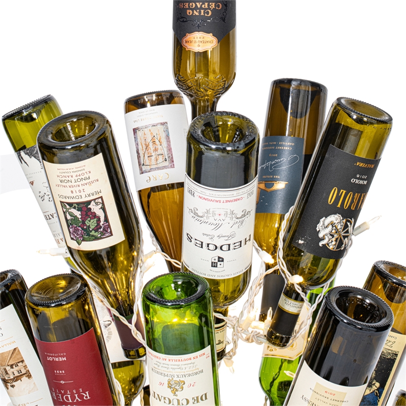 Vickerman Traditional Metal Wine Bottle Tree with 200 Mini Lights in White