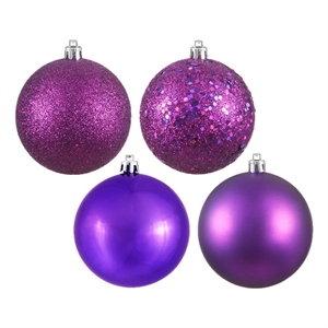 Vickerman 4&quot Plum 4 Finish Ball Asst 12/Bx