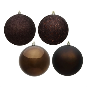 Vickerman 4&quot Chocolate Ball 4 Finish Asst 12/Bx