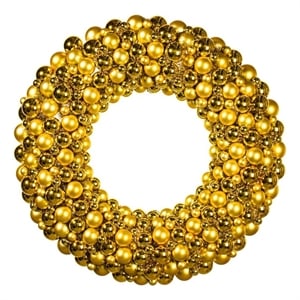 Vickerman 36&quot Gold Colored Ball Wreath