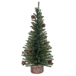 Vickerman 18&quot Carmel Pine Tree 242 Tips Wood Base
