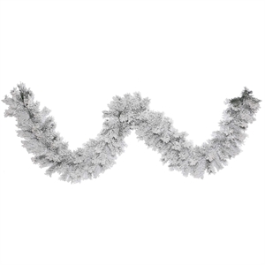 Vickerman 9' x 12&quot Flocked Alaskan Garland 140T