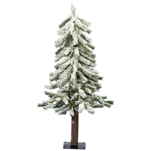 Vickerman 3' x 21&quot Flocked Alpine Tree 142T