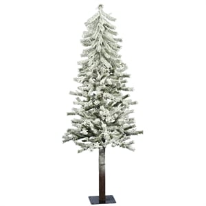 Vickerman 5' x 27&quot Flocked Alpine Tree 348T