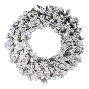 Vickerman 48&quot Flocked Snow Ridge Wreath 300T