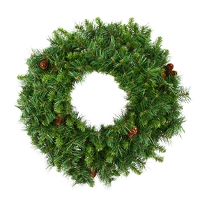 Vickerman 72&quot Cheyenne Pine Wreath 1100T 40 Cones