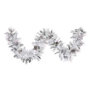 Vickerman 9' x 14&quot Flocked Atka Pine Garland 165T