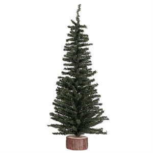 Vickerman 24&quot Mini Pine Tree 282 Tips Wood Base