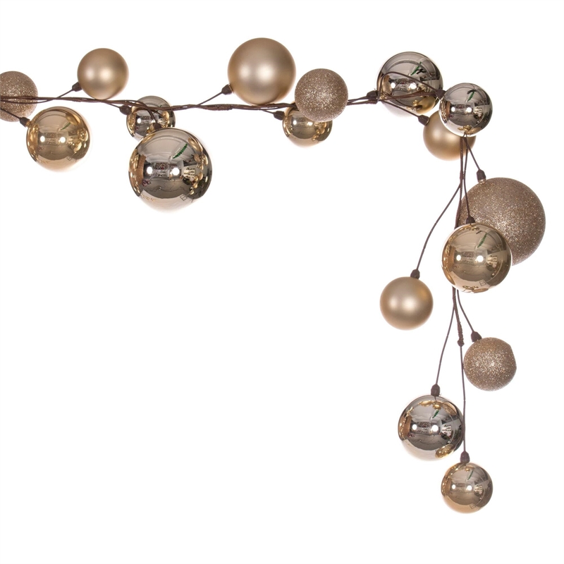 Vickerman Traditional Plastic Branched Ball Ornament Garland in Multi-Color