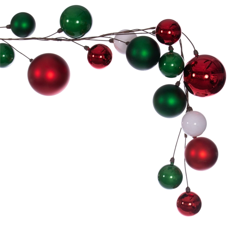 Vickerman Traditional Plastic Branched Ball Ornament Garland in Multi-Color