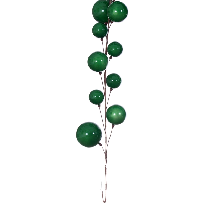 Vickerman Traditional Plastic Branch Ball Garland in Green Pearl