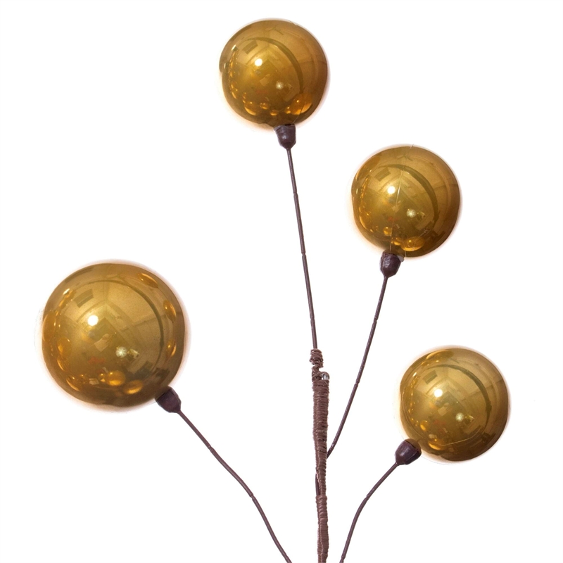 Vickerman Traditional Plastic Branched Ball Ornament Garland in Gold