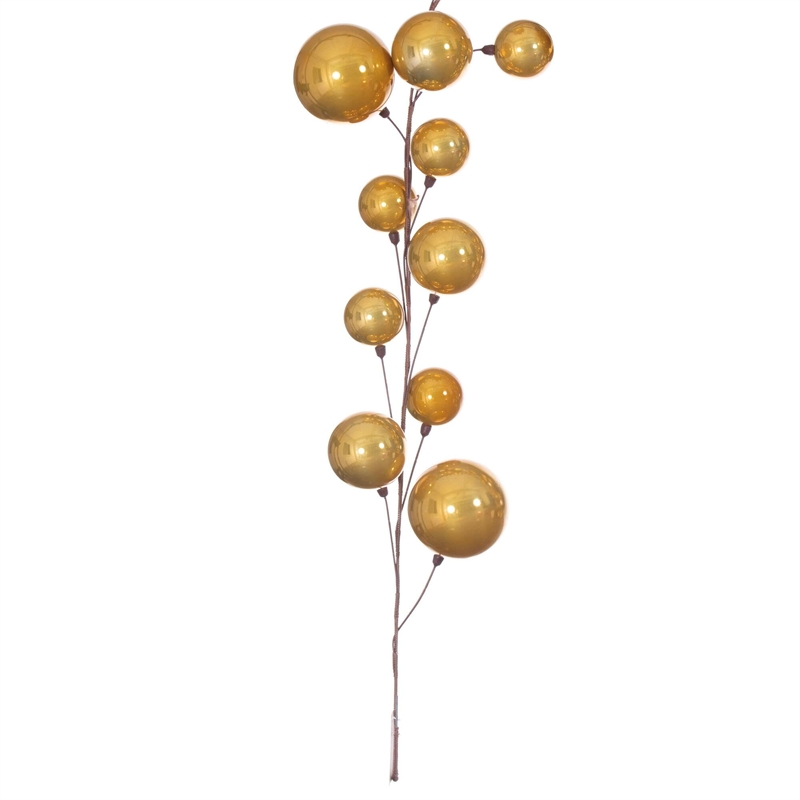 Vickerman Traditional Plastic Branched Ball Ornament Garland in Gold