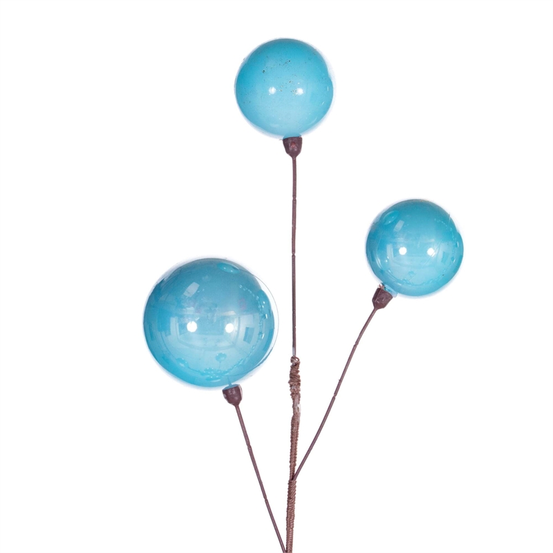Vickerman Traditional Plastic Branched Ball Ornament Garland in Baby Blue