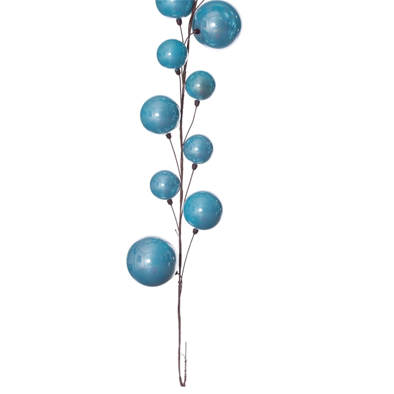 Vickerman Traditional Plastic Branched Ball Ornament Garland in Baby Blue