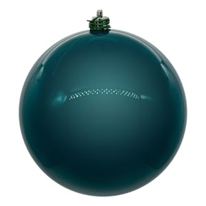 Vickerman 4.75&quot Plastic Ball Ornament in Dark Teal Pearl (Set of 4)