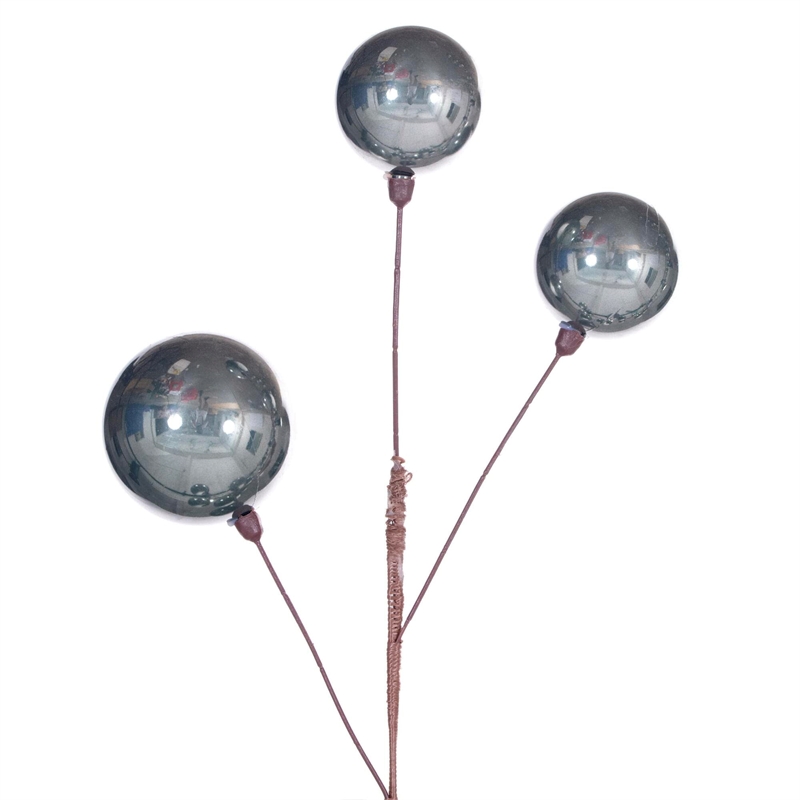 Vickerman Traditional Plastic Branched Ball Ornament Garland in Pewter