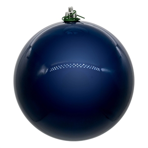 Vickerman 4&quot Plastic Ball Ornament in Midnight Blue Pearl (Set of 6)