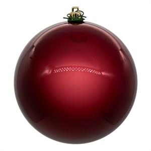 Vickerman 10&quot Traditional Plastic Ball Ornament in Berry Red Pearl