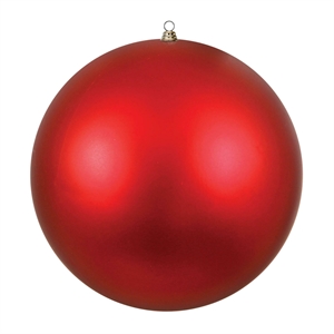 Vickerman 20&quot Traditional Plastic Ball Ornament in Giant Red Matte
