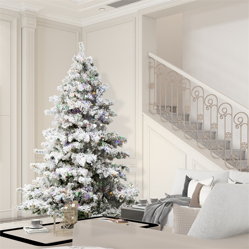 Vickerman Plastic Pine Christmas Tree with 1200 LED Lights in White