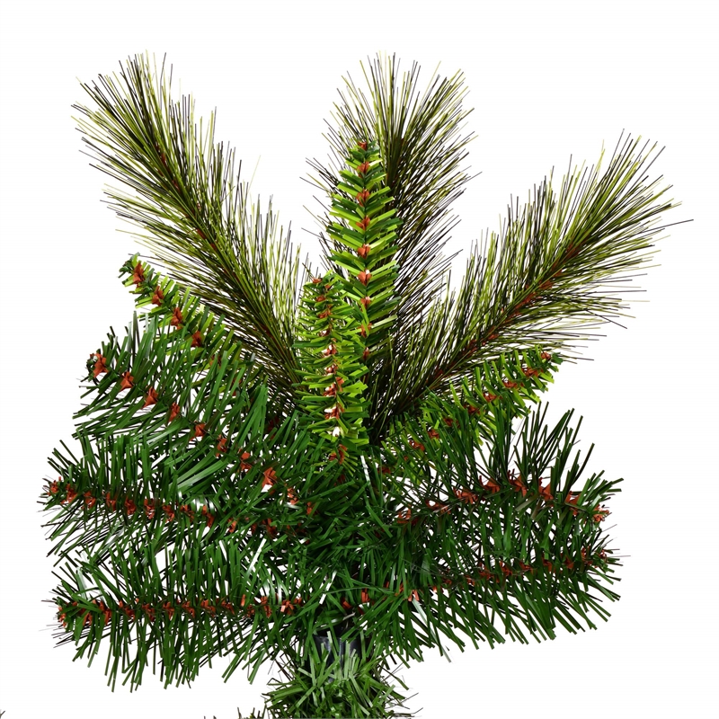 Vickerman Plastic Artificial Christmas Tree with 2459 Mixed PVC Tips in Green