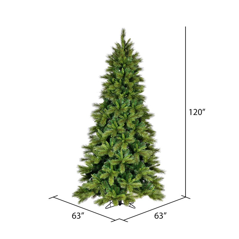 Vickerman Plastic Artificial Christmas Tree with 2459 Mixed PVC Tips in Green