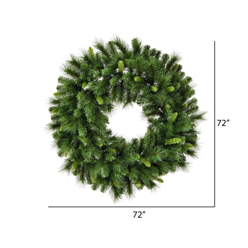 Vickerman Plastic Artificial Christmas Wreath with 1008 PVC Tips in Green