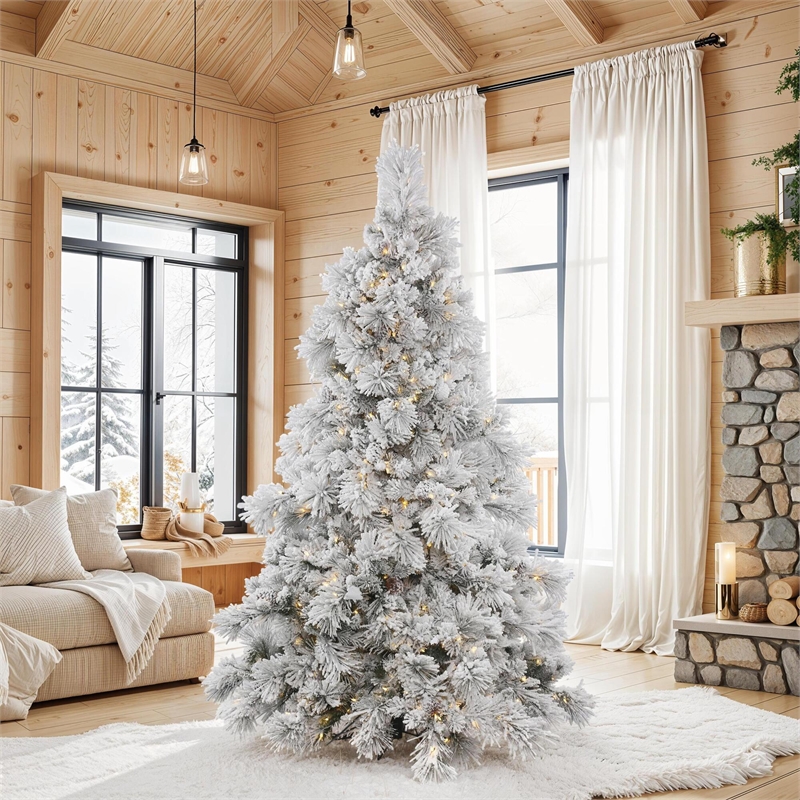 Vickerman Traditional Plastic Christmas Tree with 1050 LED Lights in White
