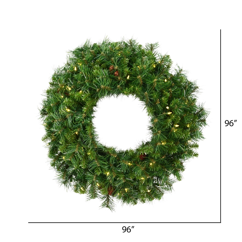 Vickerman Plastic Artificial Christmas Wreath with 1900 PVC Tips in Green