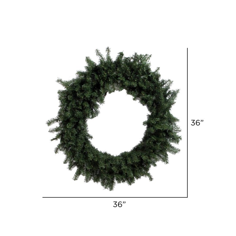 Vickerman Plastic Artificial Christmas Wreath with 360 PVC Tips in Green