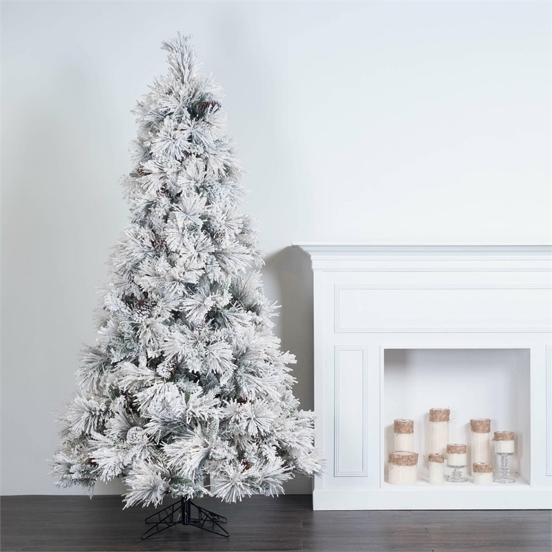 Vickerman Plastic Artificial Christmas Tree with 1361 PVC Tips in White