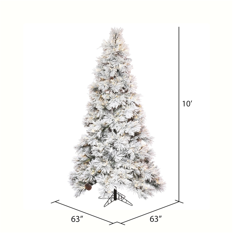 Vickerman Plastic Artificial Christmas Tree with 1700 LED Lights in White