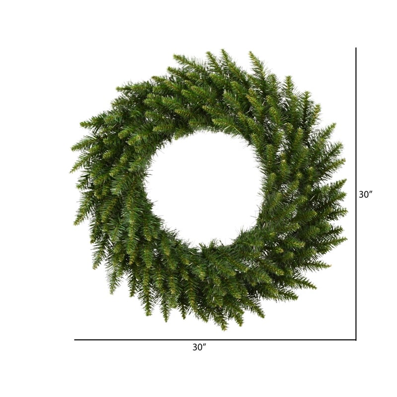 Vickerman Plastic Artificial Christmas Wreath with 170 PVC Tips in Green
